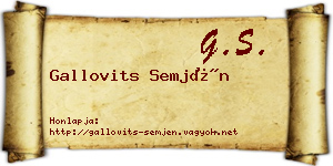 Gallovits Semjén névjegykártya